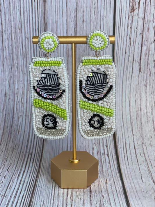 Lime White Claw Earrings